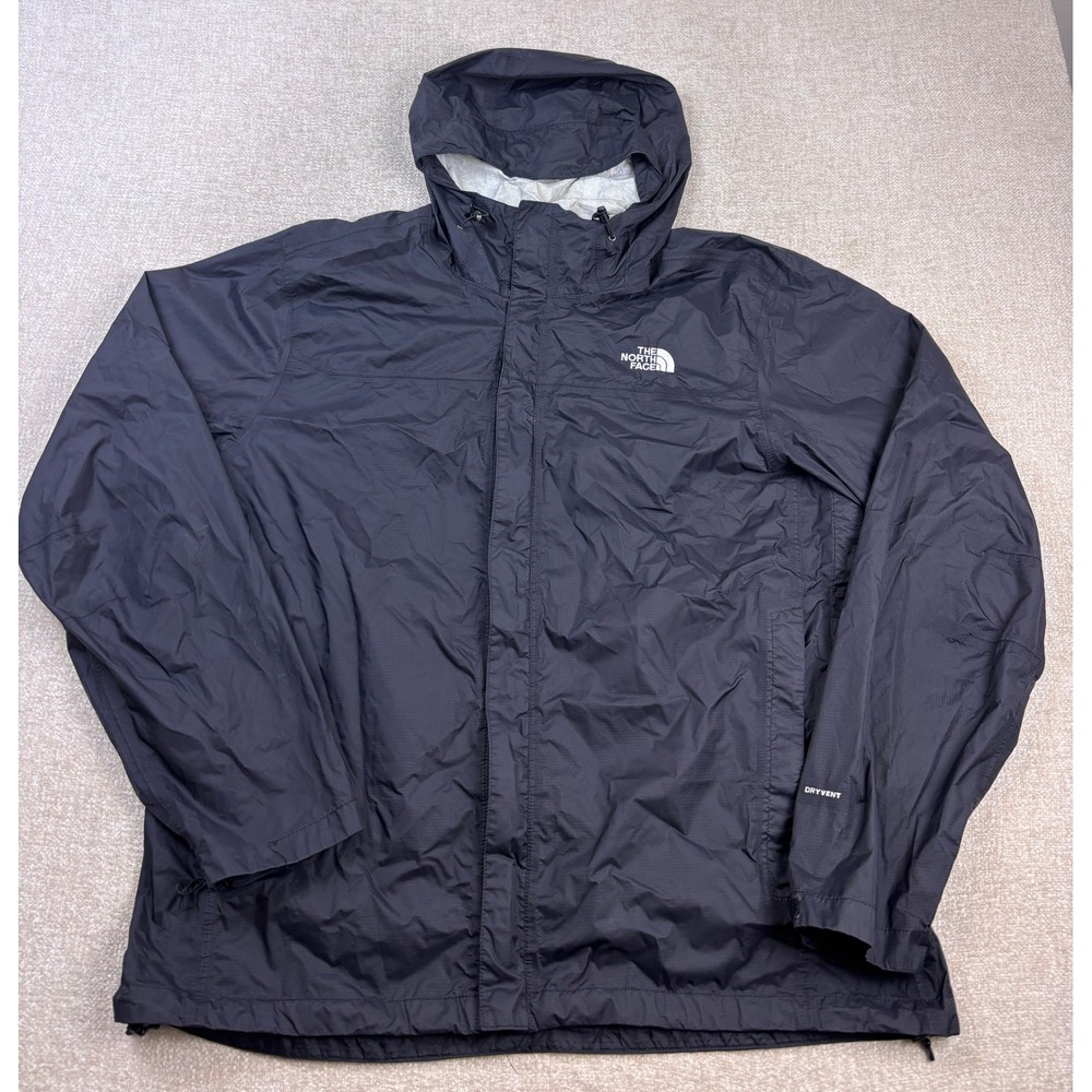 The North Face Mens DryVent Rain Jacket Black XL Hooded Shell